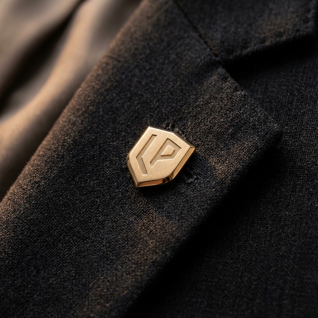 Insigne doré professionnel sur tenue de sécurité